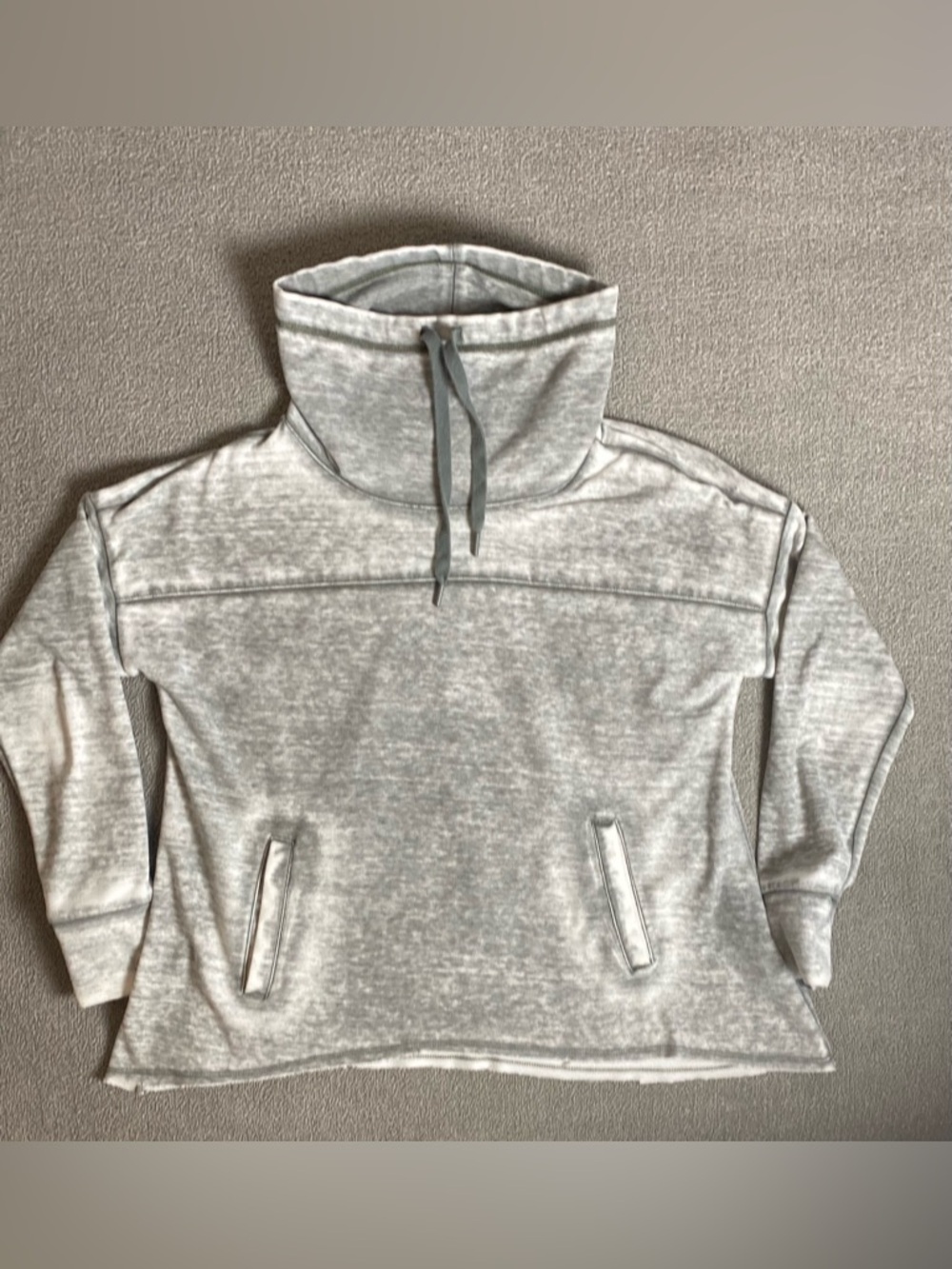 Altar’d State Heather Gray Relaxed Fir Cropped Funnelneck Hoodie Y2K Inspired